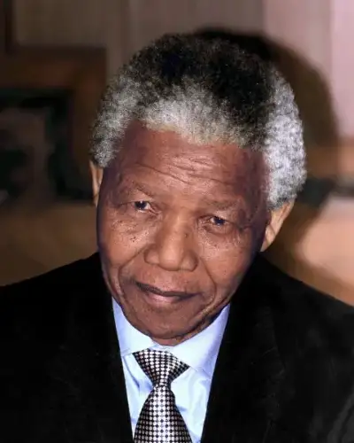 Nelson Mandela smiling in 1994, the year he became president of South Africa
